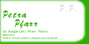 petra pfarr business card